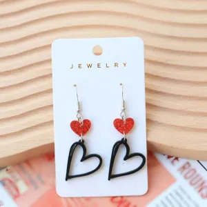 Wholesale Valentine's Day Acrylic Love Earrings Hollow Love Sweet Earrings Cute All-match Ear Jewelry