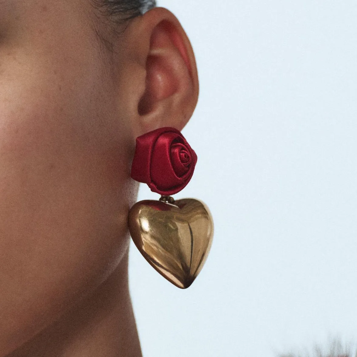 Wholesale Valentine's Day Advanced Design Sense Three-dimensional Rose CCB Multi-style Love Light Luxury Earrings