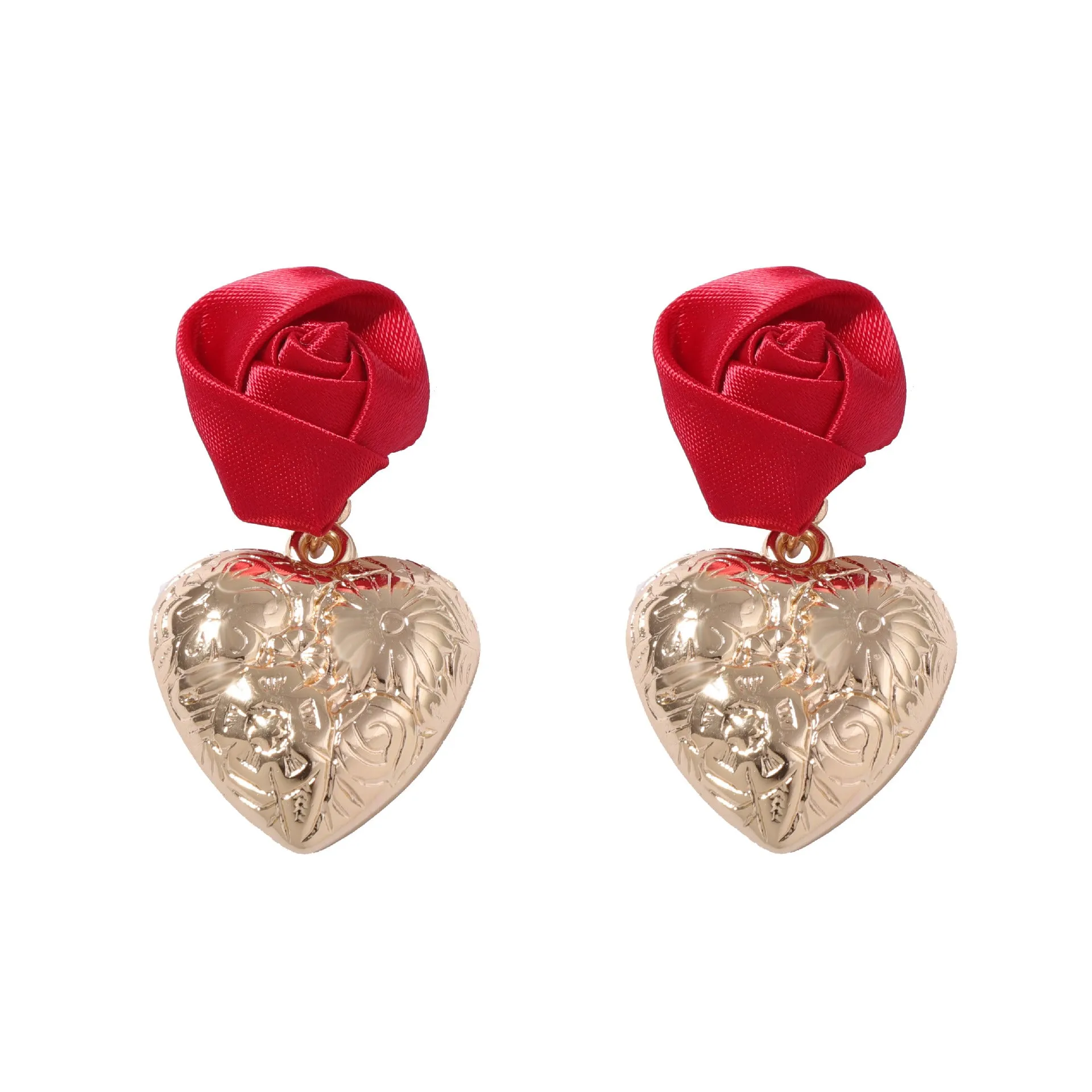 Wholesale Valentine's Day Advanced Design Sense Three-dimensional Rose CCB Multi-style Love Light Luxury Earrings
