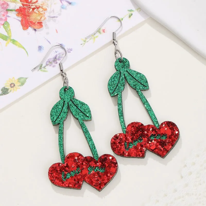 Wholesale Valentine's Day Bohemian Wine Glass Earrings