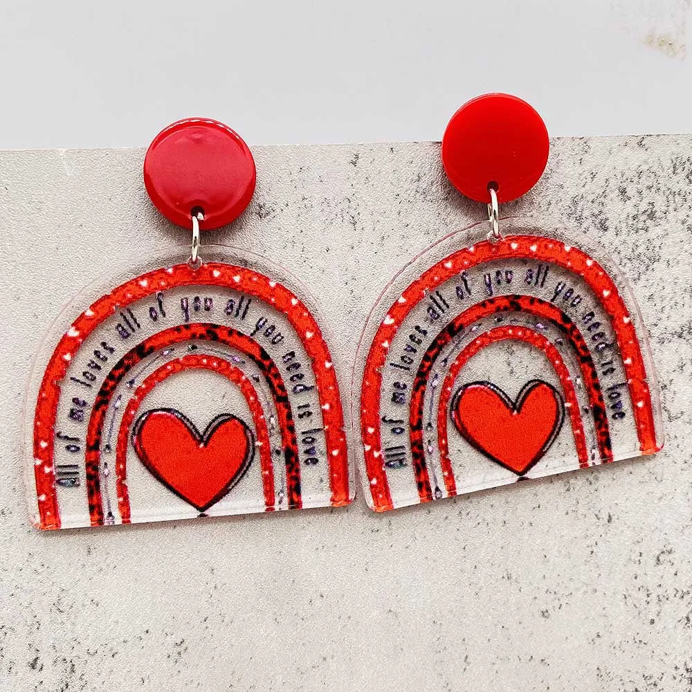 Wholesale Valentine's Day Cute Love Cat Envelope Acrylic Earrings