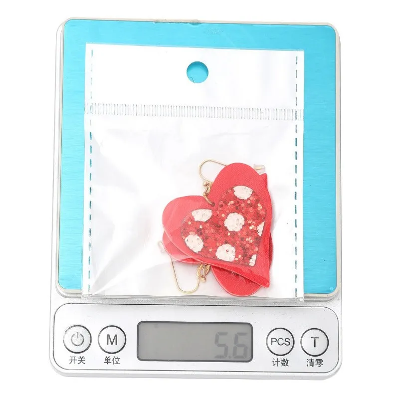 Wholesale Valentine's Day Double Leather Love Earrings