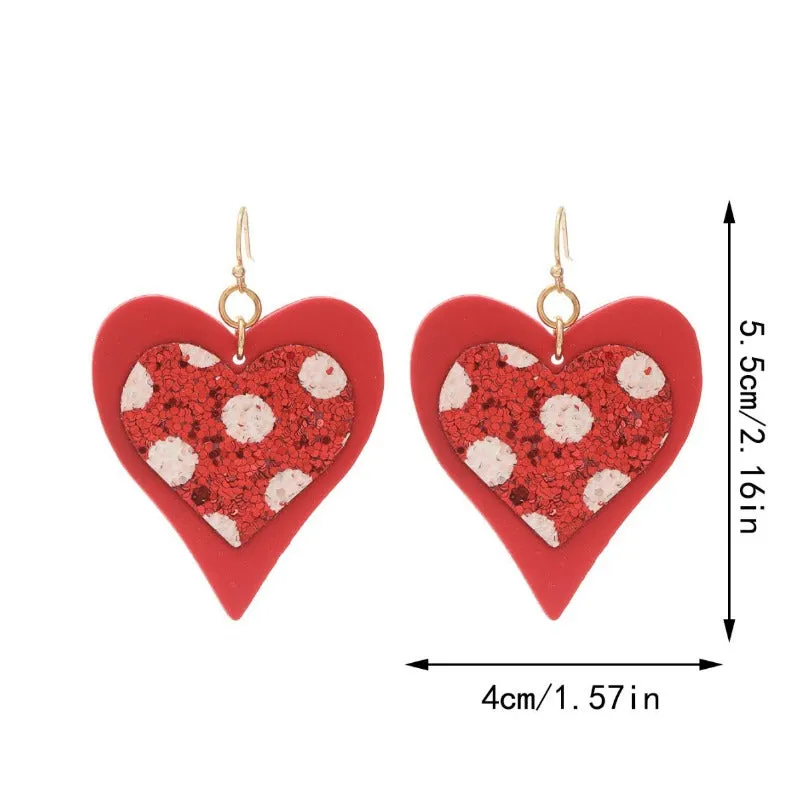 Wholesale Valentine's Day Double Leather Love Earrings