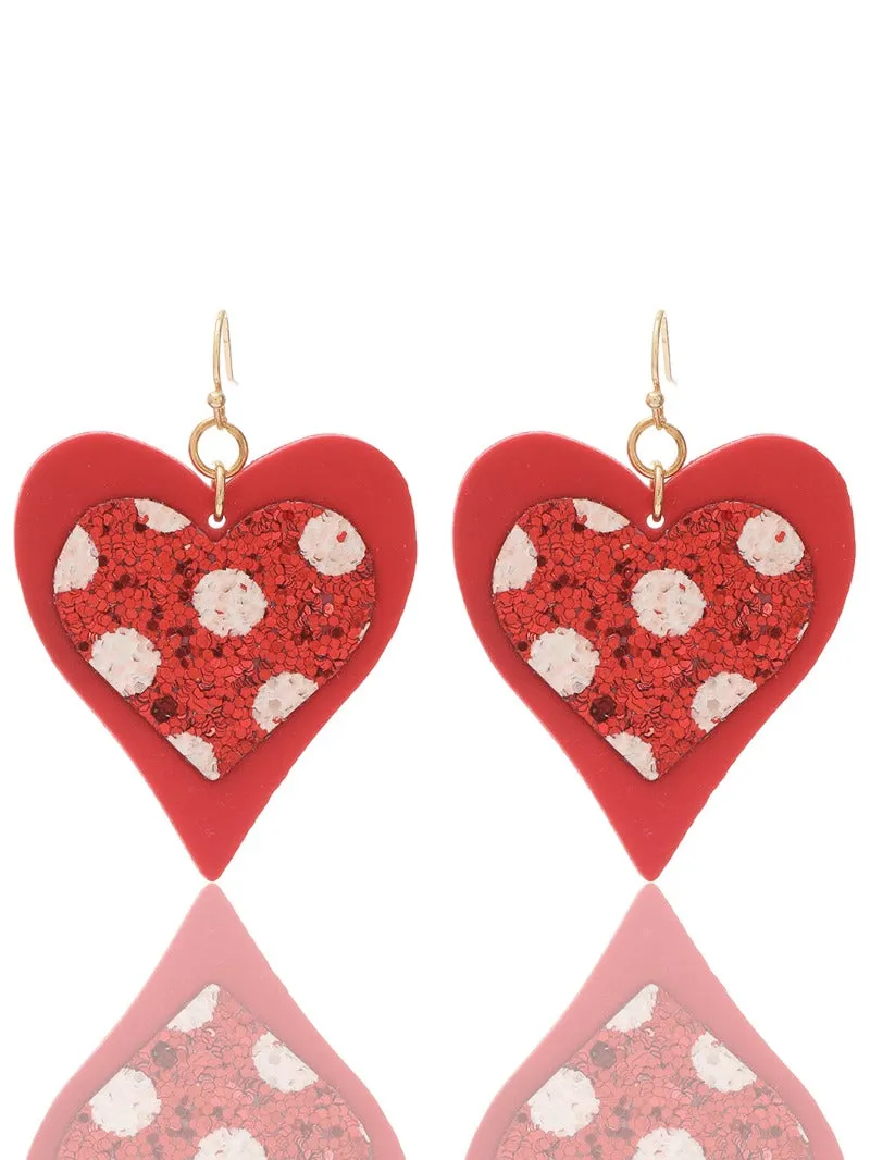 Wholesale Valentine's Day Double Leather Love Earrings