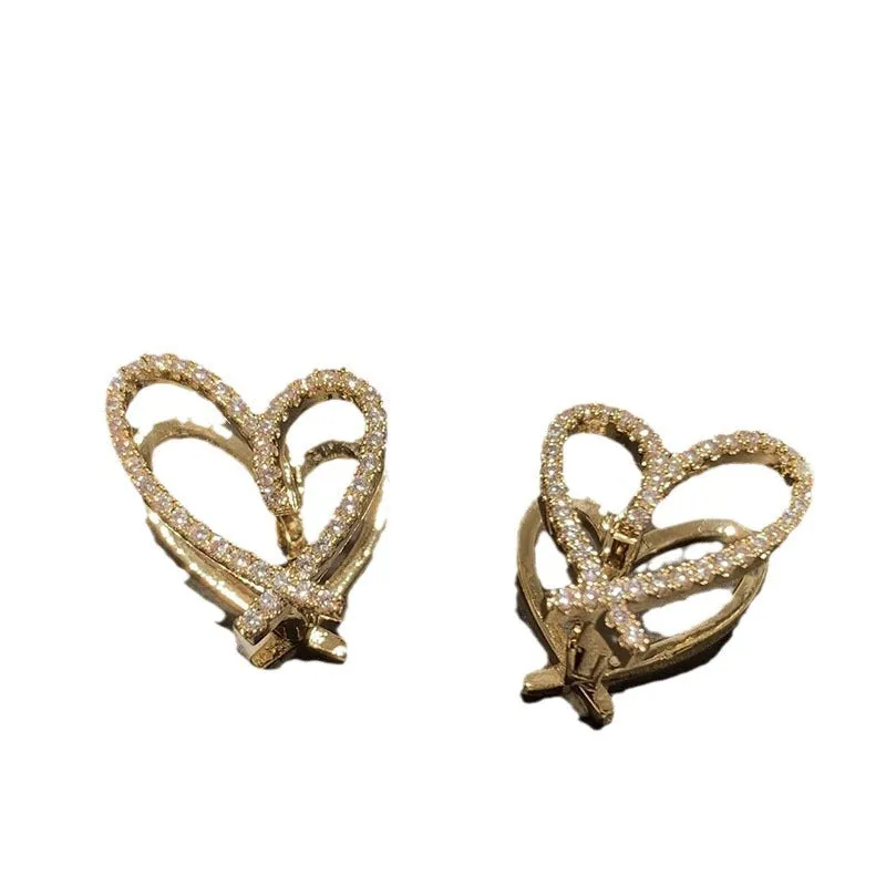 Wholesale Valentine's Day earrings light luxury all-match love heart earrings drop oil Diamond-Embedded Multi-style Valentine's Day earrings