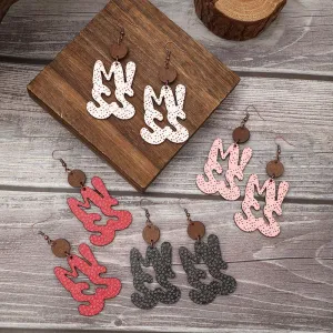 Wholesale Valentine's Day English Letter MISS Miss Pattern Wooden Earrings