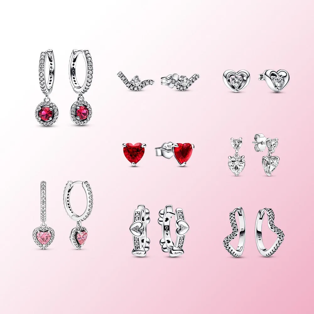Wholesale Valentine's Day Flaming Heart Shining Light Around Heart Earrings Earrings Factory