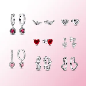 Wholesale Valentine's Day Flaming Heart Shining Light Around Heart Earrings Earrings Factory