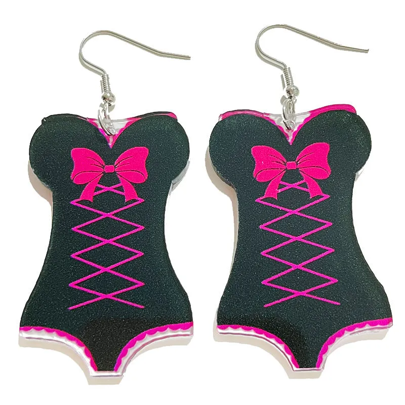 Wholesale Valentine's Day Fun Lips Wine Bottle High Heels Earrings
