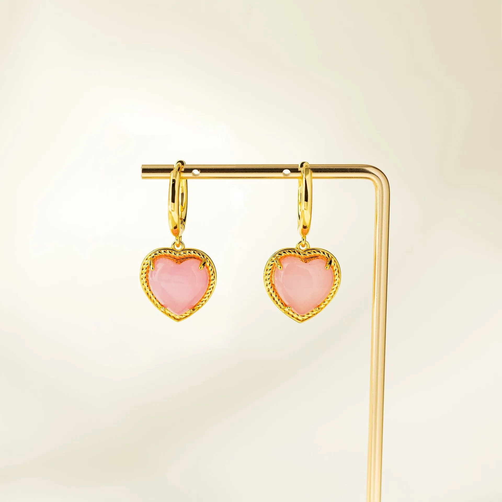 Wholesale Valentine's Day gift copper plated gold inlaid zircon love earrings heart-shaped earrings jewelry