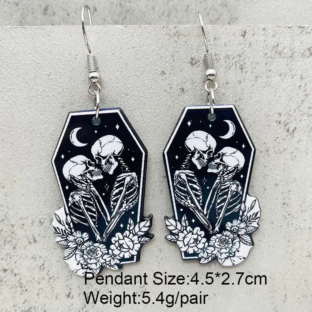Wholesale Valentine's Day Horror Love Ghost Bull Head Acrylic Earrings