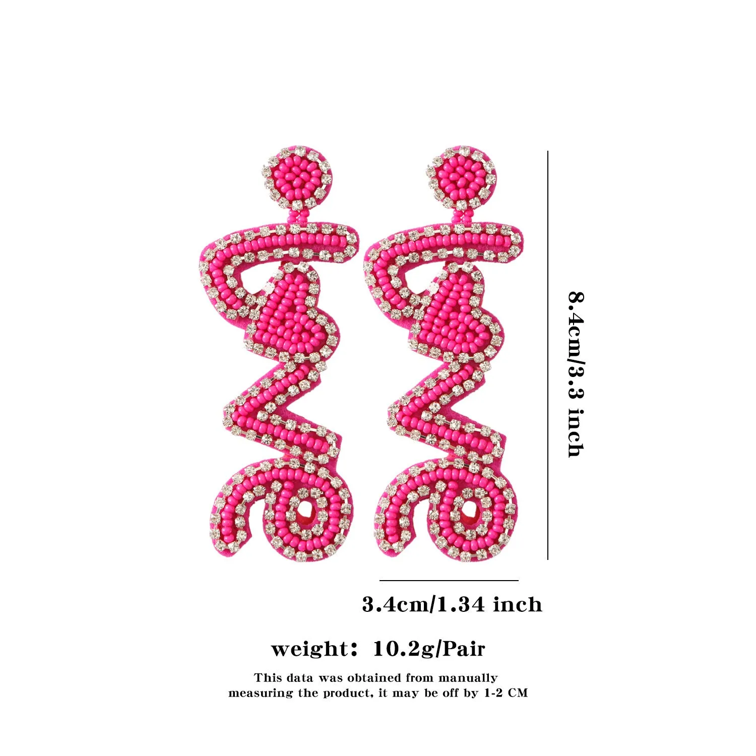 Wholesale Valentine's Day Love Handmade Romantic Heart Shaped High Quality Rice Bead Red Earrings