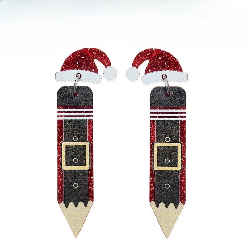 Wholesale Valentine's Day Love Heart Rocket Gift Box Ice Cream Burgundy Retro High-end Earrings
