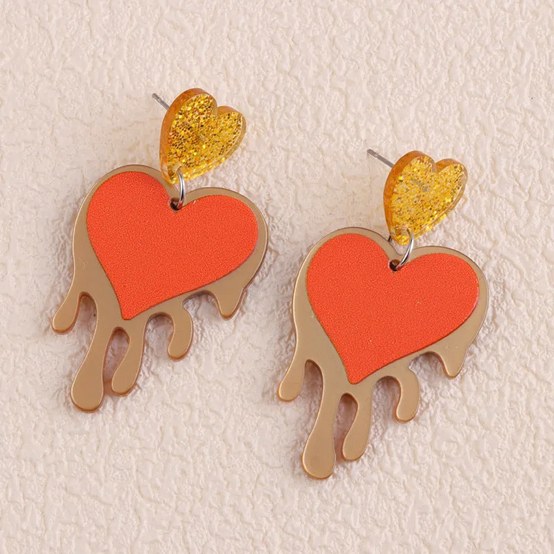Wholesale Valentine's Day LOVE Letter Acrylic Personality Simple Heart Earrings