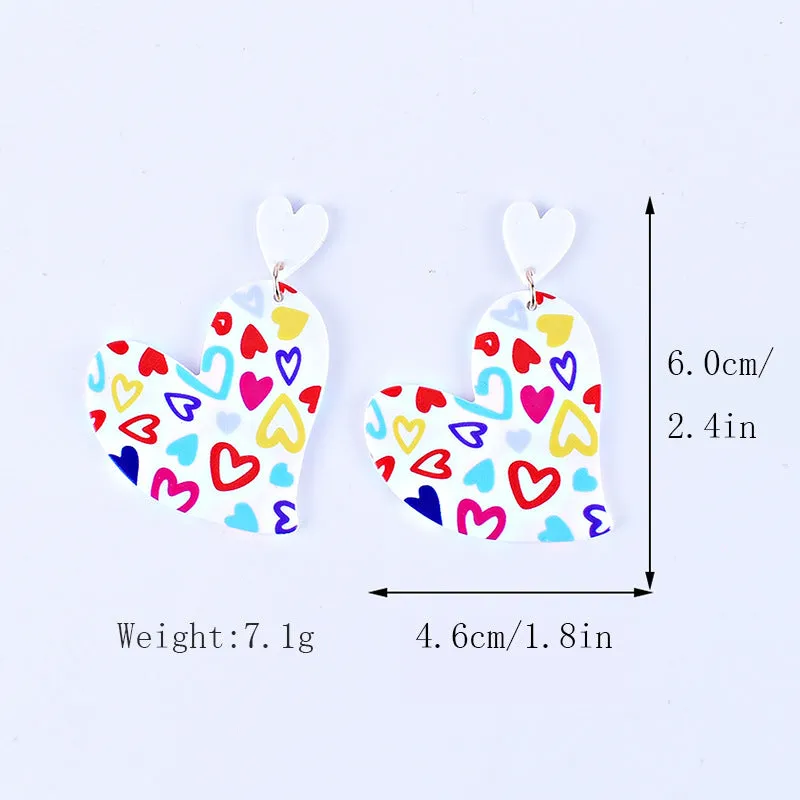 Wholesale Valentine's Day Love Letter Love Heart-shaped Red and Pink Earrings