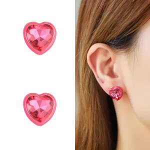 Wholesale Valentine's Day love peach two-piece earrings Women's European and American fashion semi-precious stone drop oil earrings