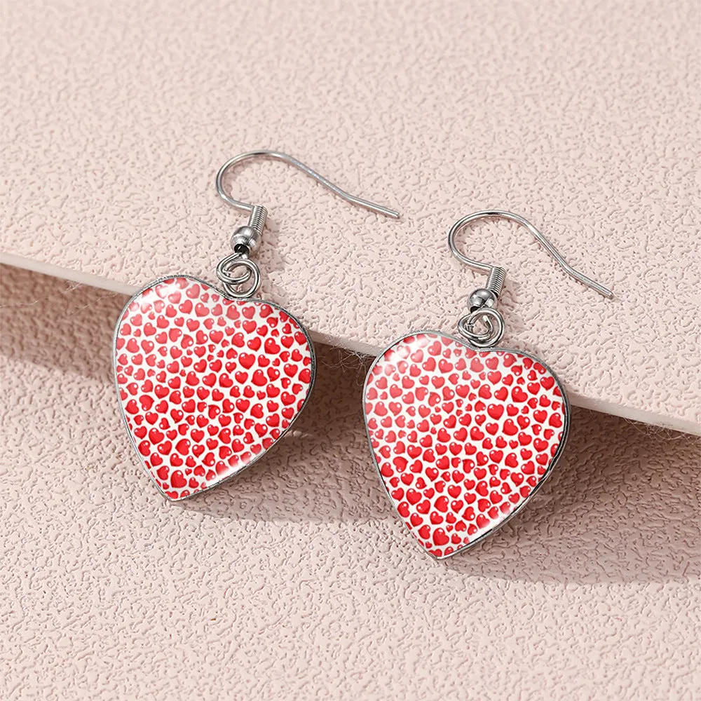 Wholesale Valentine's Day love Stainless steel Stainless steel glass heart-shaped ear hook Time Gem earrings