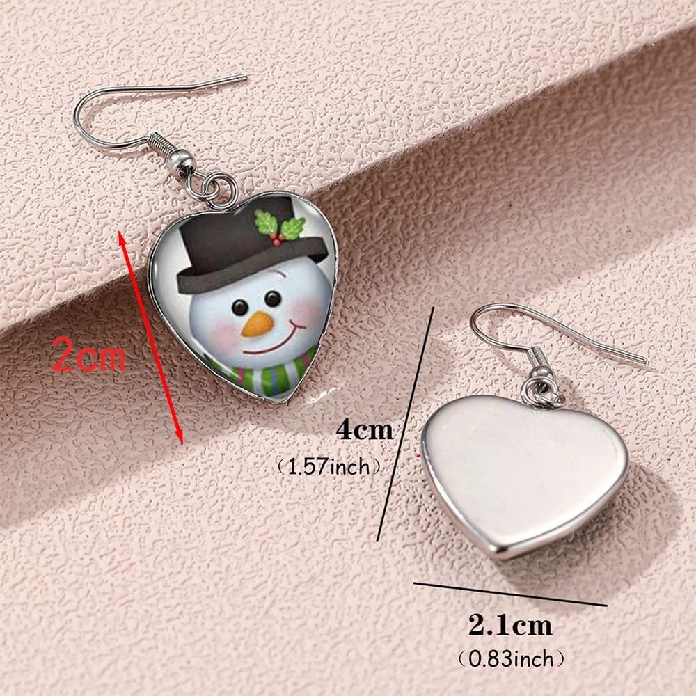 Wholesale Valentine's Day love Stainless steel Stainless steel glass heart-shaped ear hook Time Gem earrings