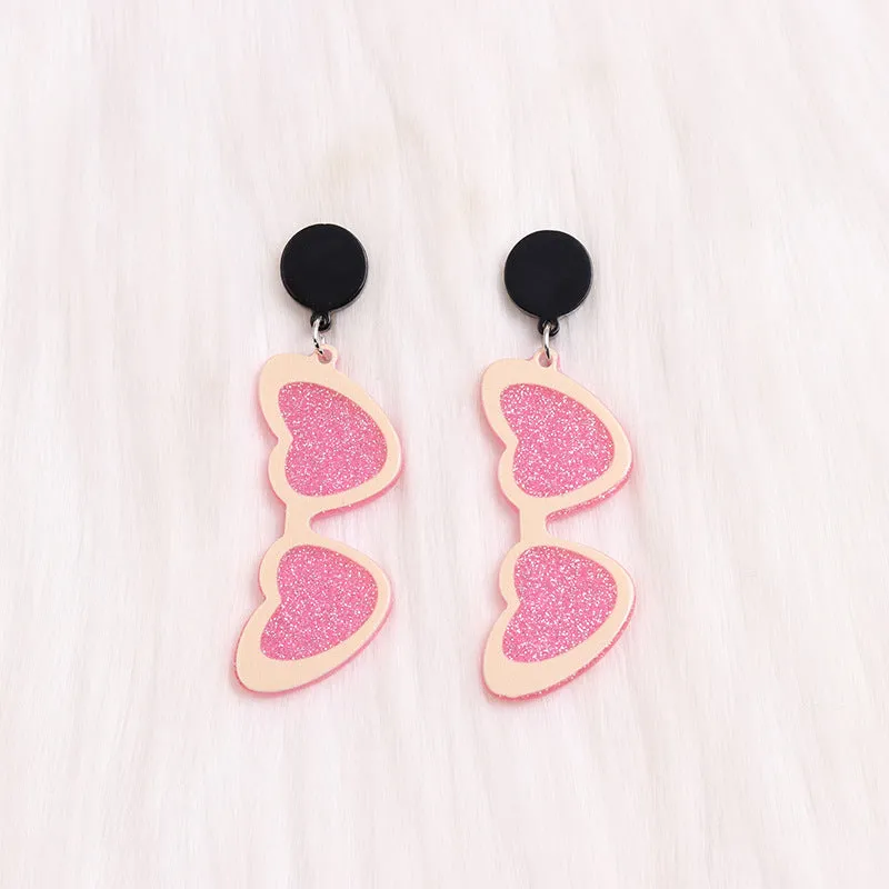 Wholesale Valentine's Day Love Sunglasses Autumn/Winter Simple Personalized Acrylic Set Earrings