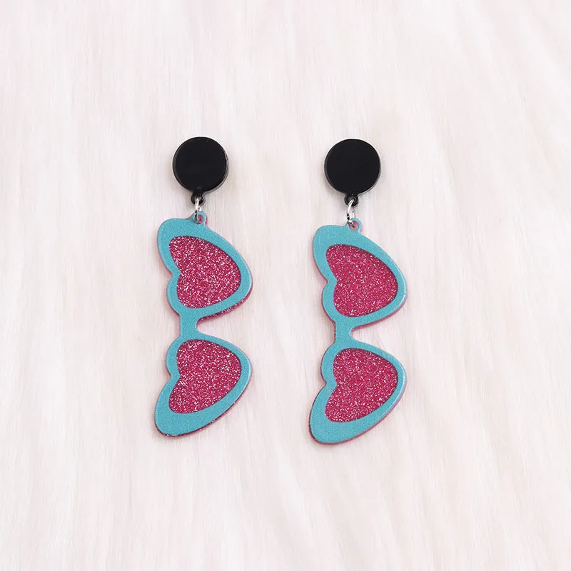 Wholesale Valentine's Day Love Sunglasses Autumn/Winter Simple Personalized Acrylic Set Earrings