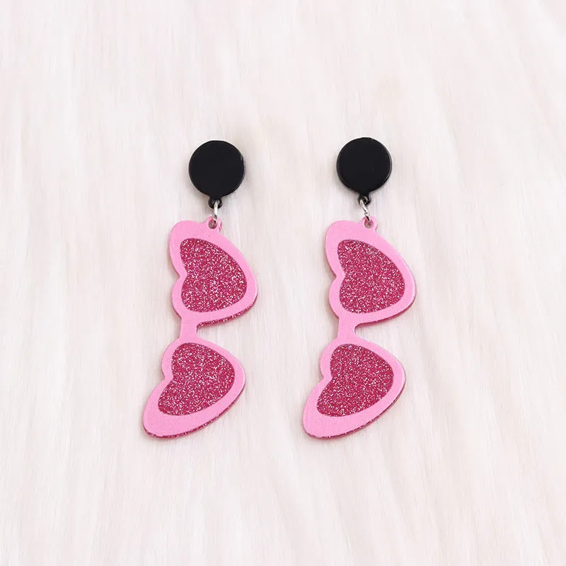 Wholesale Valentine's Day Love Sunglasses Autumn/Winter Simple Personalized Acrylic Set Earrings