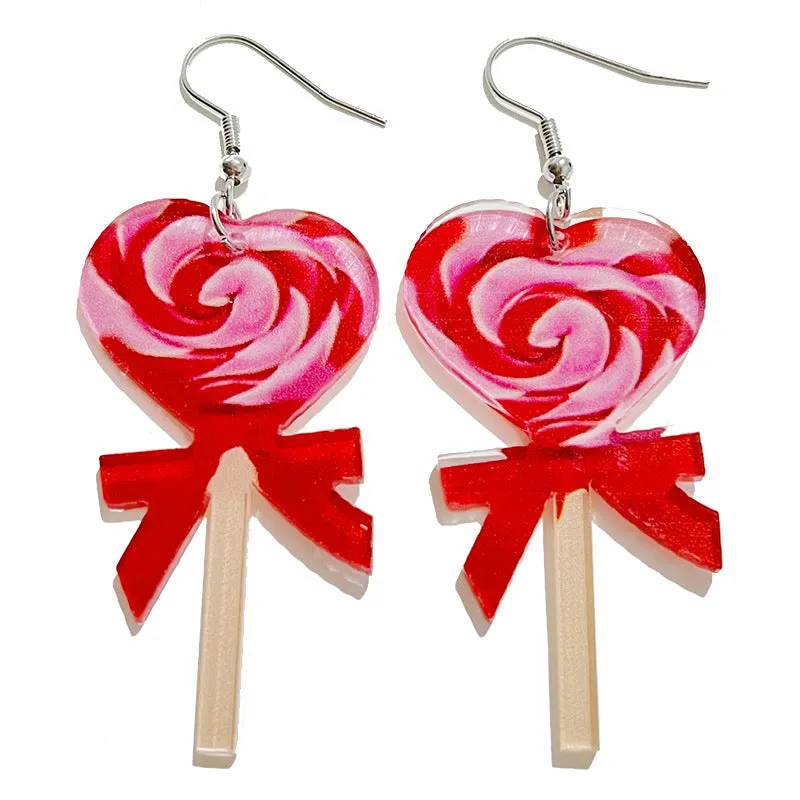 Wholesale Valentine's Day Party Fun Cute Candy Sweet Tape Love Earrings