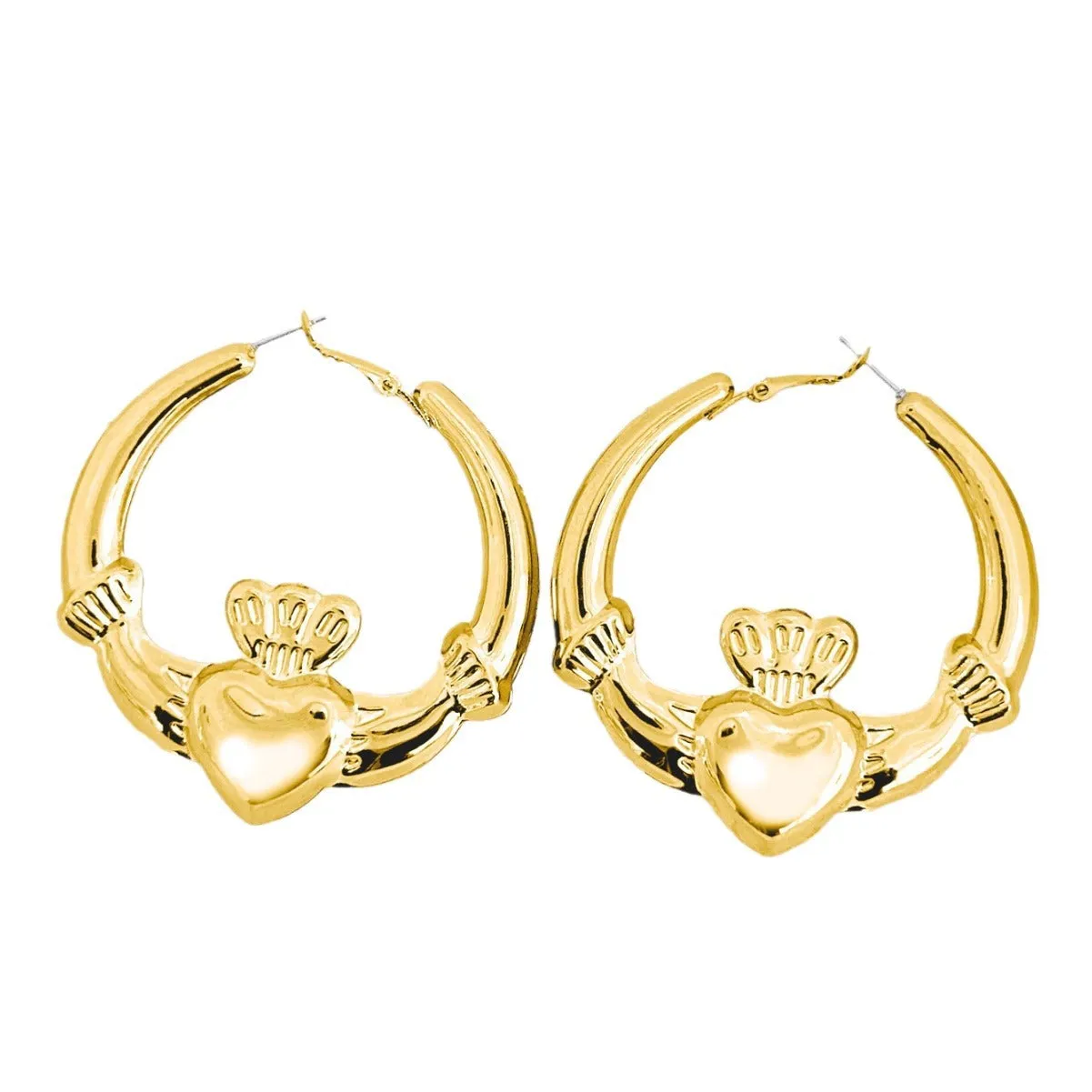 Wholesale Valentine's Day simple golden earrings love crown ring earrings holiday music festival earrings