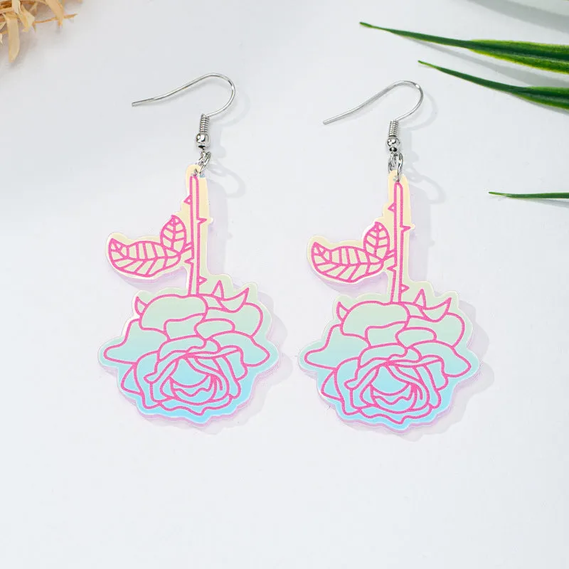 Wholesale Valentine's Day Sweet Girl Pink Rose Carnival Party Cute All-match Women's Earrings