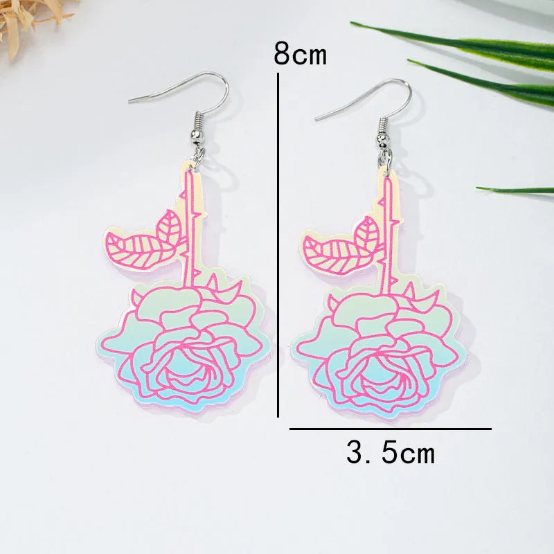 Wholesale Valentine's Day Sweet Girl Pink Rose Carnival Party Cute All-match Women's Earrings