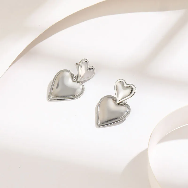 Wholesale Valentine's Day Three-Layer Heart-Shaped Love Earrings Simple Pendant Acrylic Texturing Dopamine Earrings