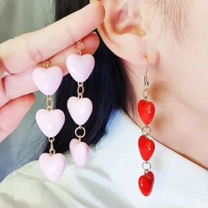 Wholesale Valentine's Day Three-piece Heart Simple Sweet Acrylic Personality Earrings