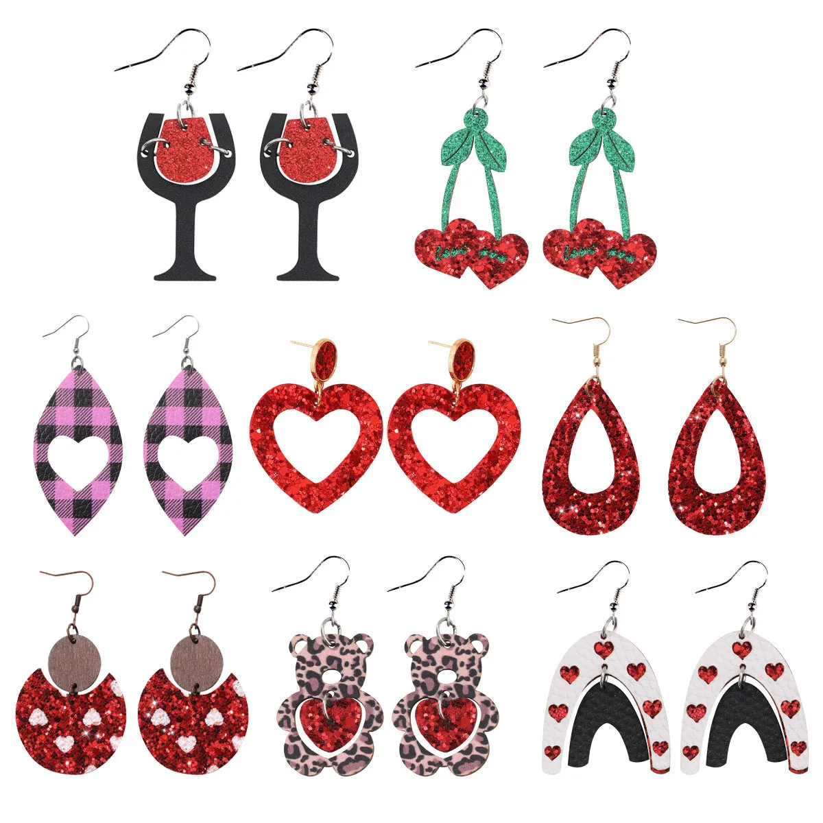 Wholesale Valentine's Day variety of earrings Bohemian style wine glass earrings