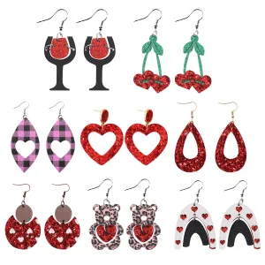 Wholesale Valentine's Day variety of earrings Bohemian style wine glass earrings