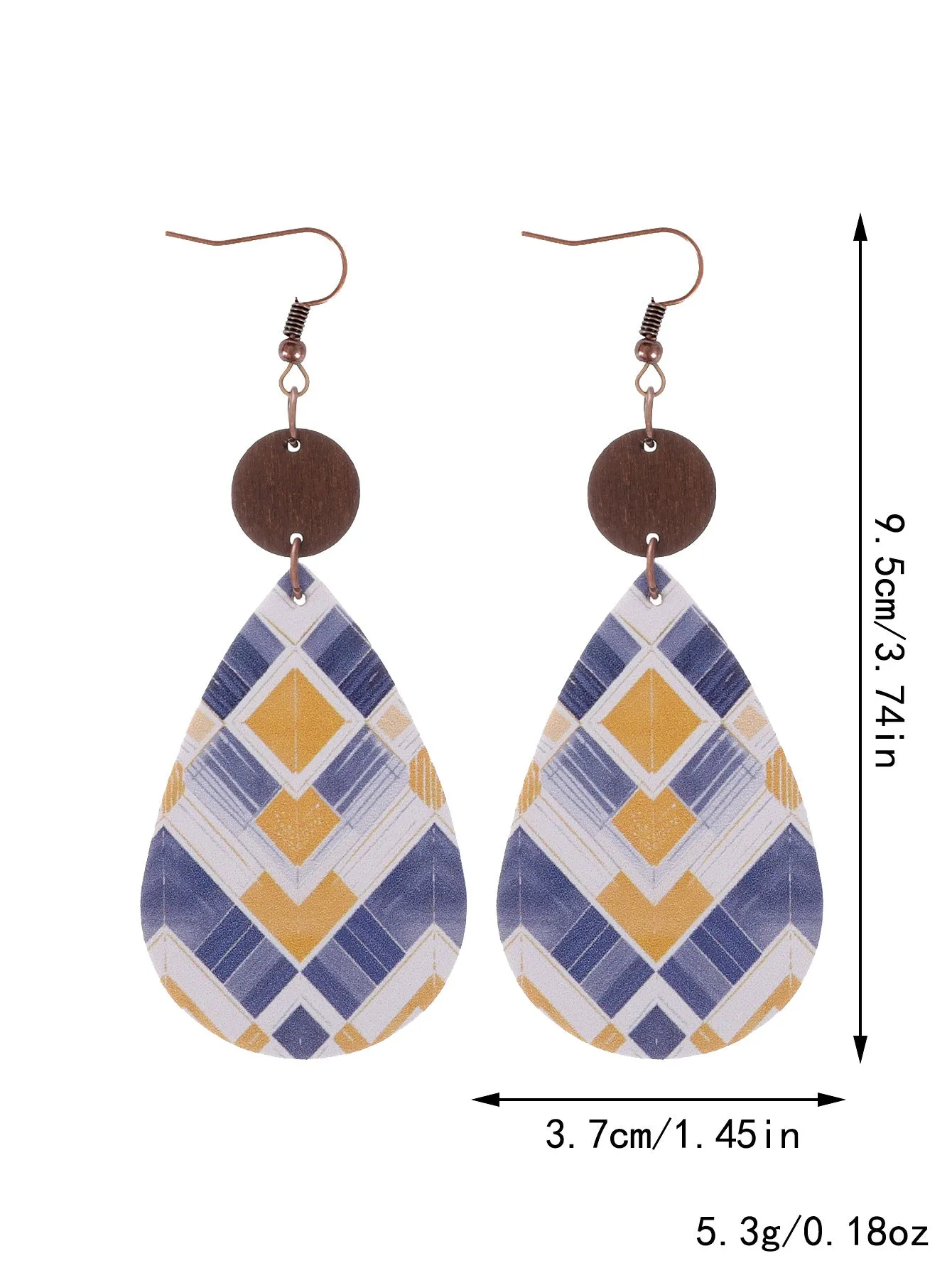Wholesale Western Style Wooden Bull Head Flower Pattern Earrings