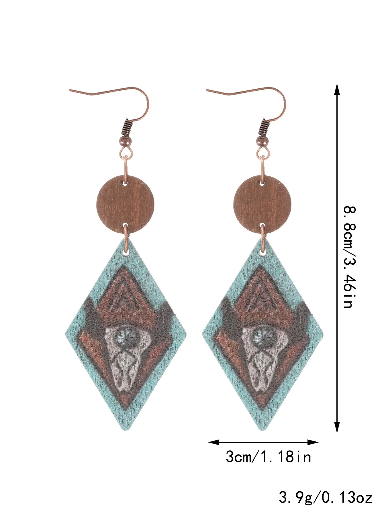 Wholesale Western Style Wooden Bull Head Flower Pattern Earrings