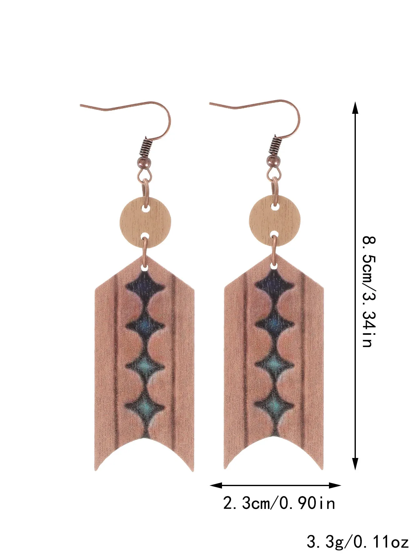 Wholesale Western Style Wooden Bull Head Flower Pattern Earrings