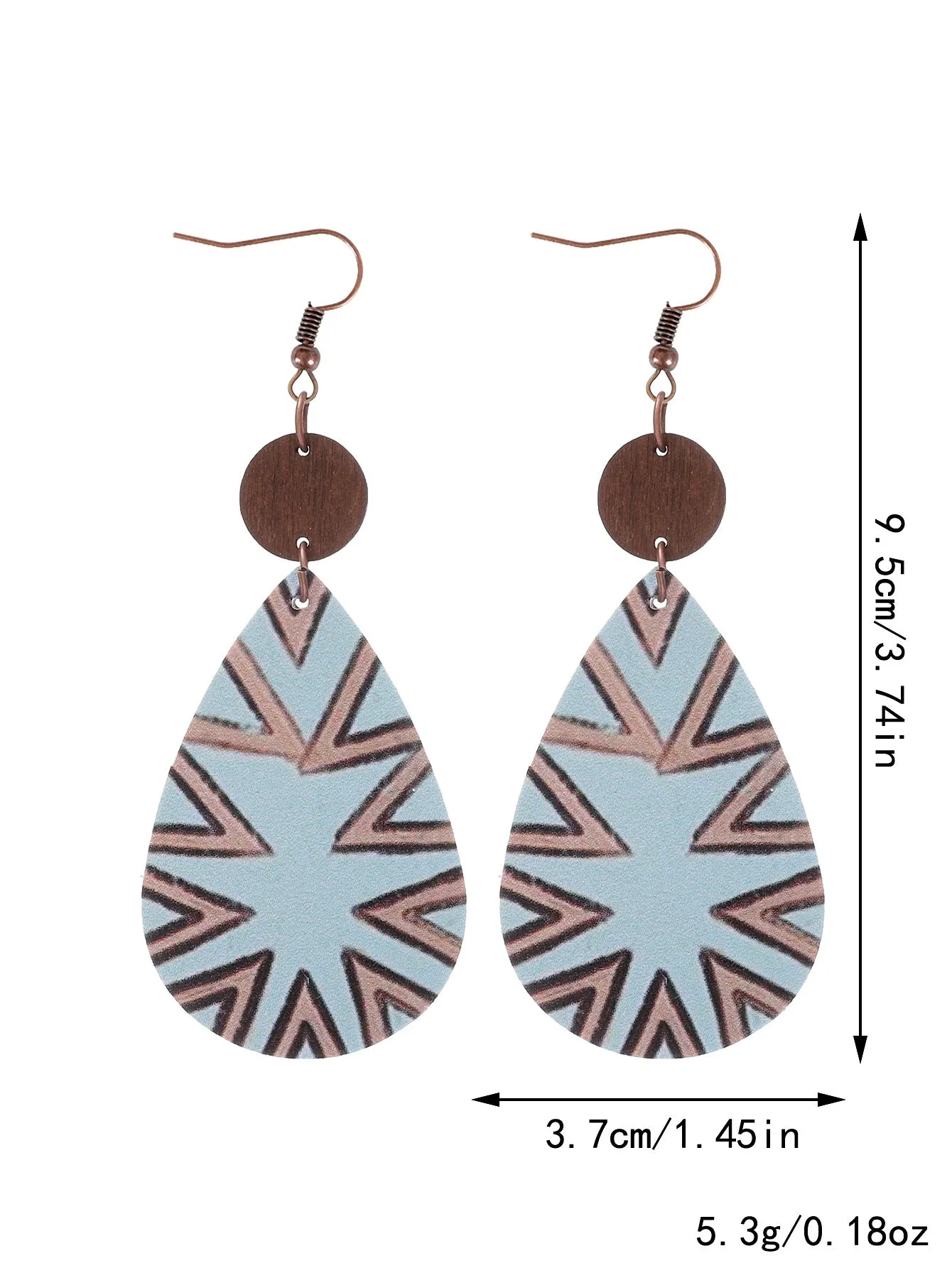 Wholesale Western Style Wooden Bull Head Flower Pattern Earrings