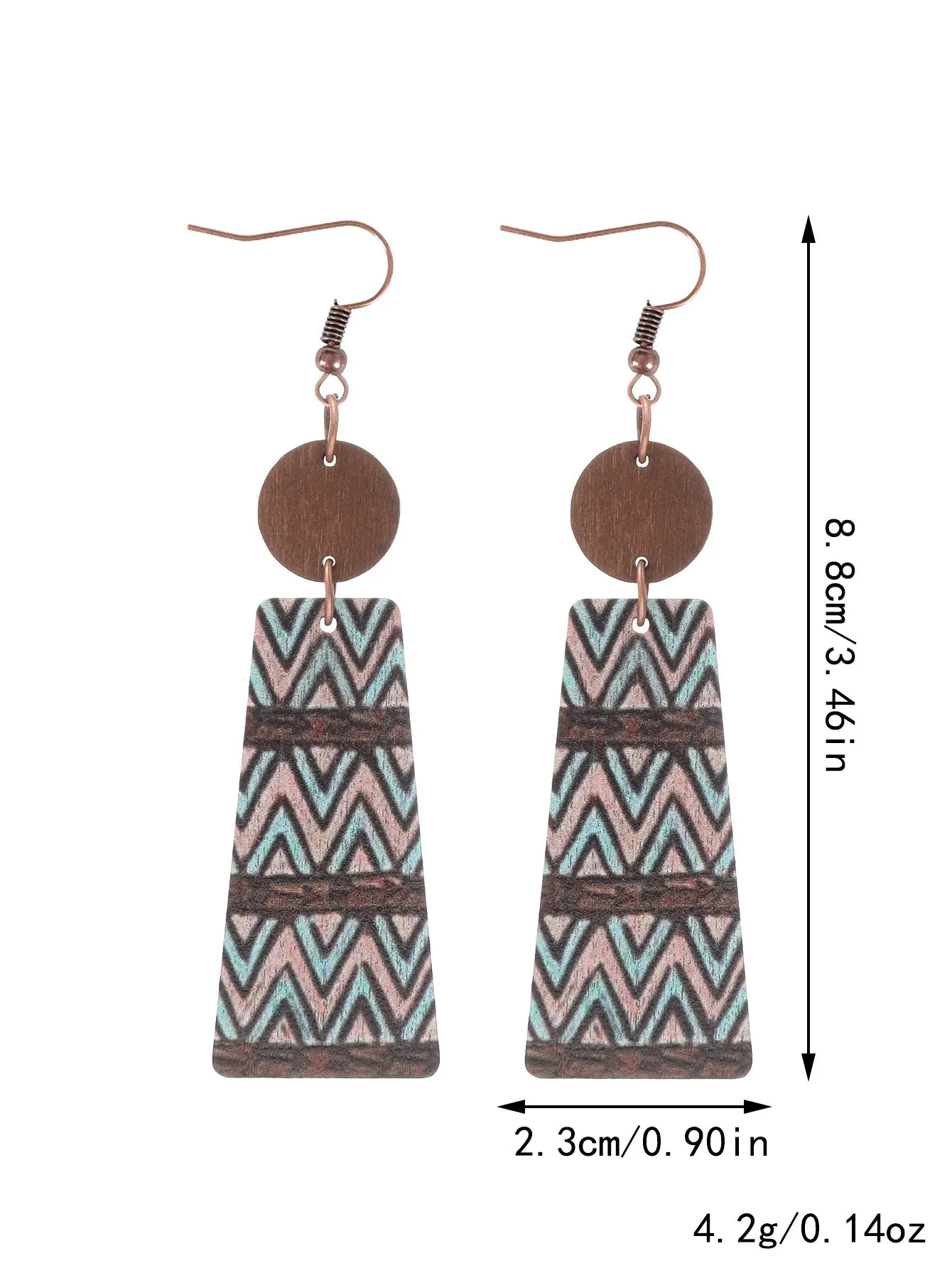 Wholesale Western Style Wooden Bull Head Flower Pattern Earrings