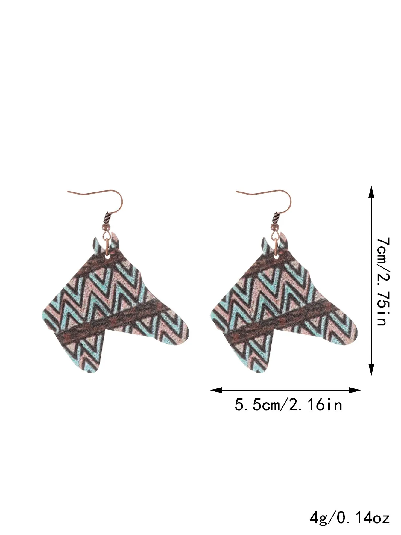 Wholesale Western Style Wooden Bull Head Flower Pattern Earrings