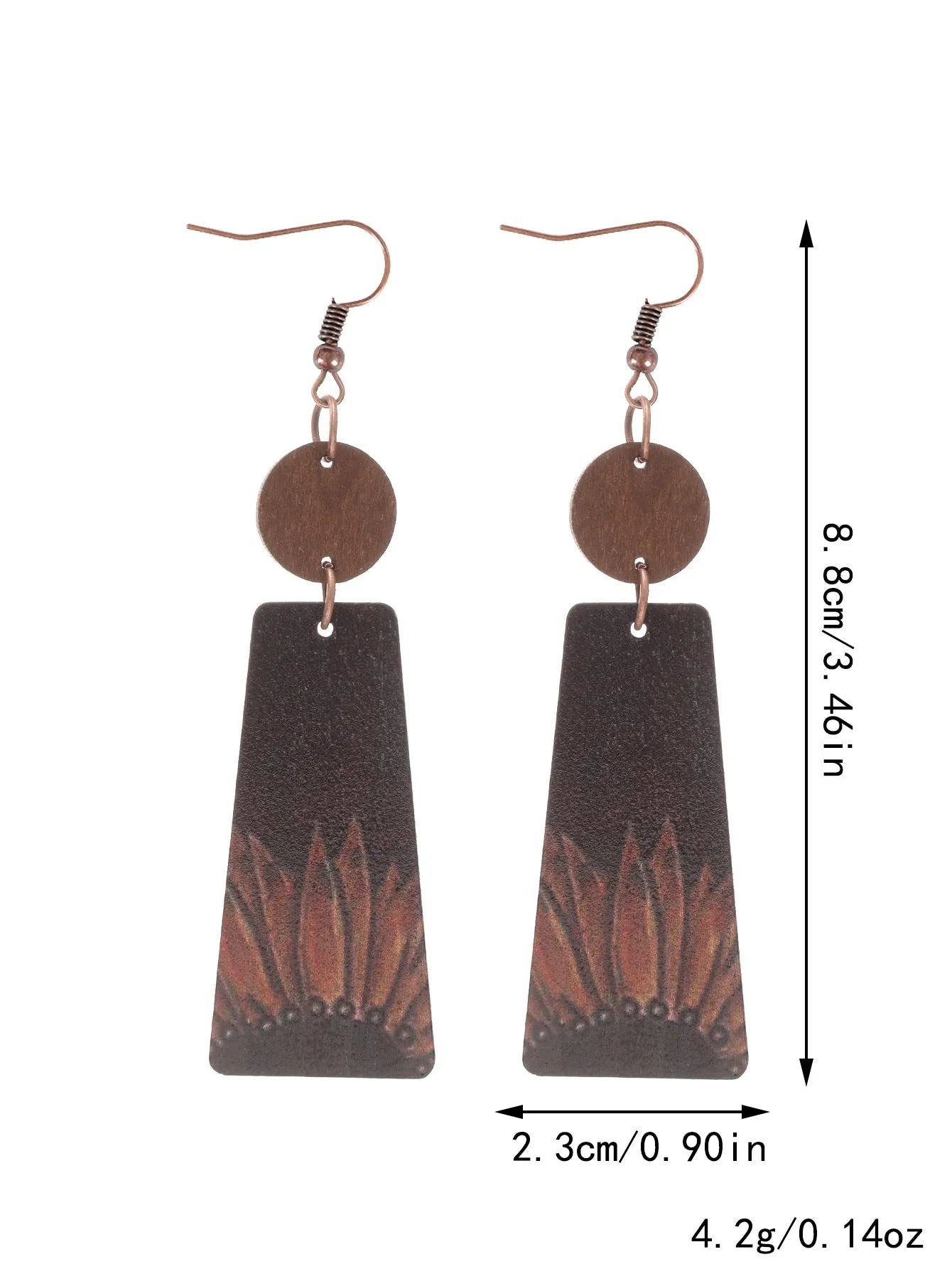 Wholesale Western Style Wooden Bull Head Flower Pattern Earrings