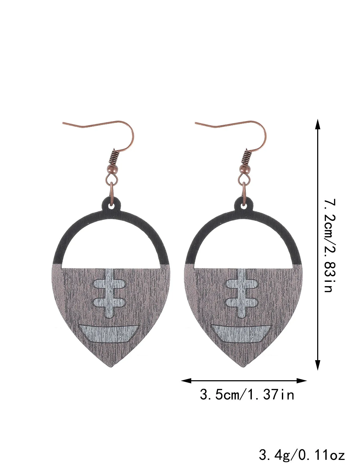 Wholesale Western Style Wooden Bull Head Flower Pattern Earrings
