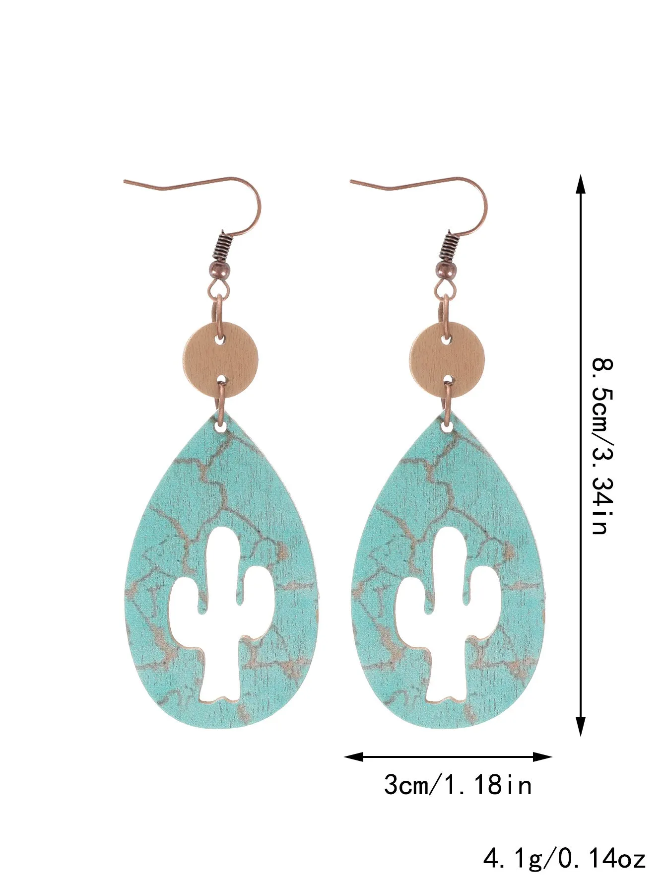 Wholesale Western Style Wooden Bull Head Flower Pattern Earrings
