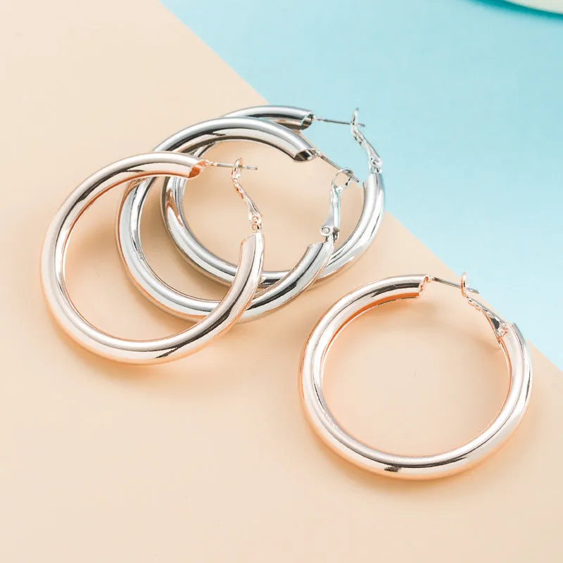 Wholesale Wind C-shaped Rose Gold Fashion Earrings