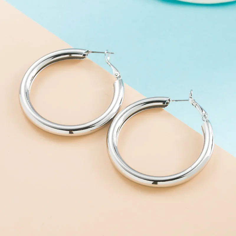 Wholesale Wind C-shaped Rose Gold Fashion Earrings