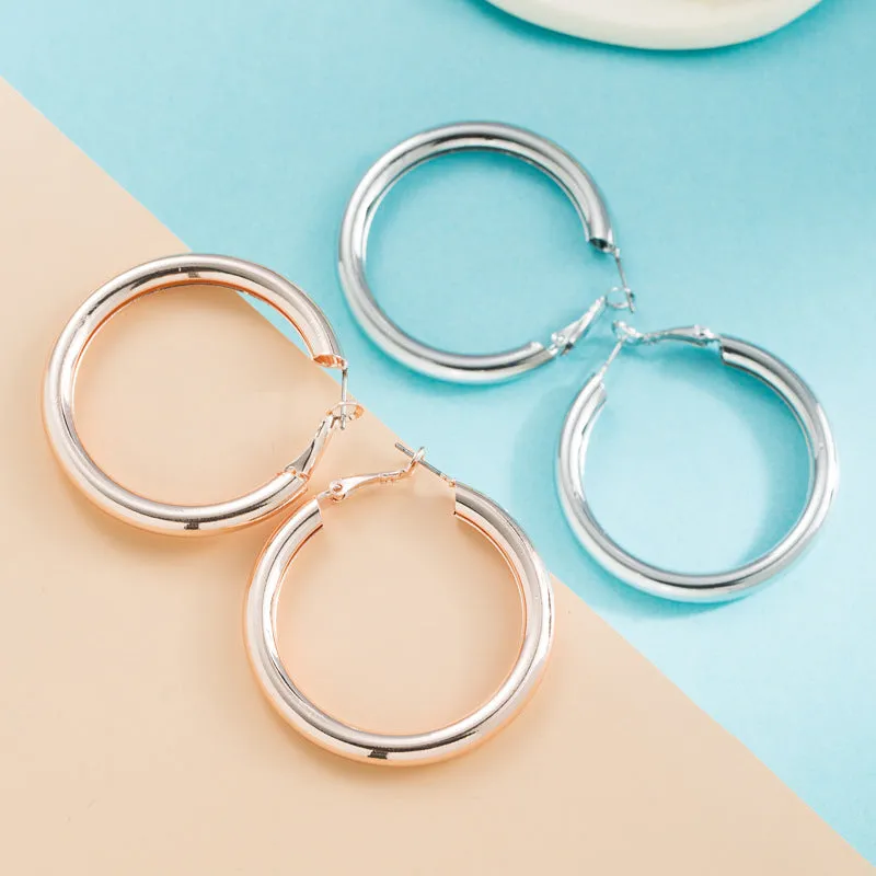 Wholesale Wind C-shaped Rose Gold Fashion Earrings