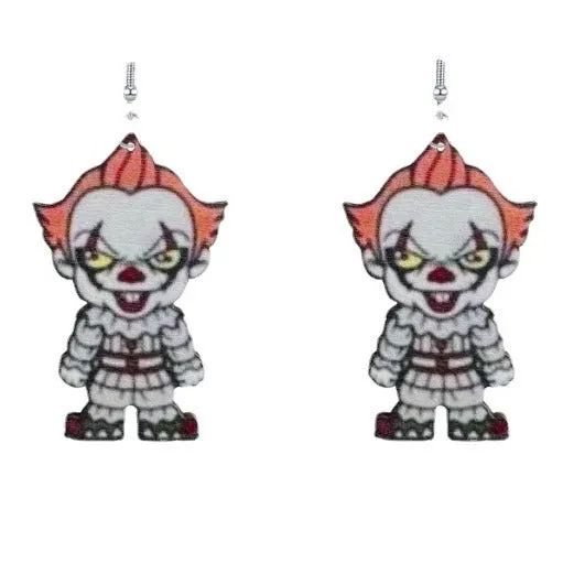 Wholesale Wooden Halloween Horror Character Earrings
