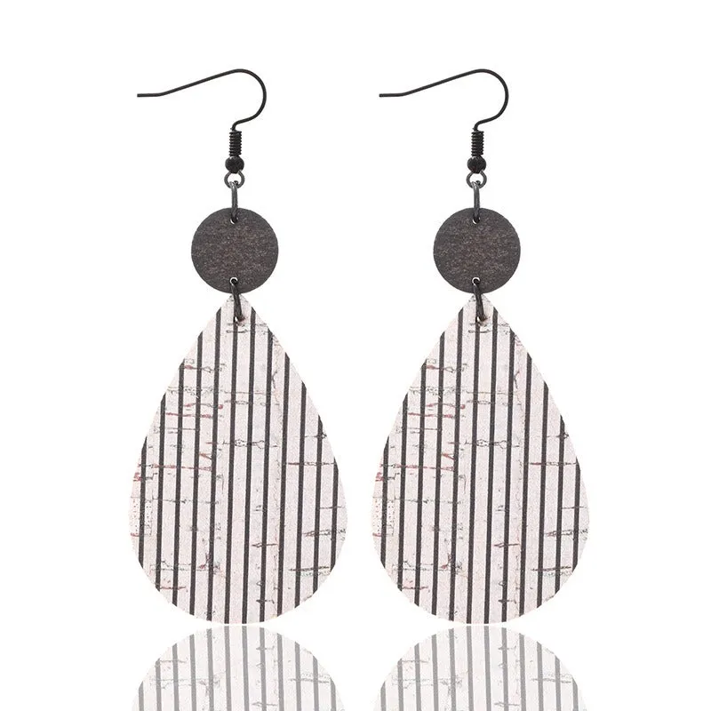 Wholesale Wooden Retro Style Natural Cork Crack Earrings