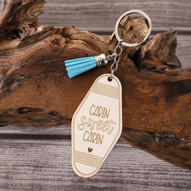Wholesale Wooden Tassel English Letter Creative Earrings