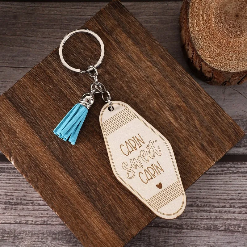 Wholesale Wooden Tassel English Letter Creative Earrings