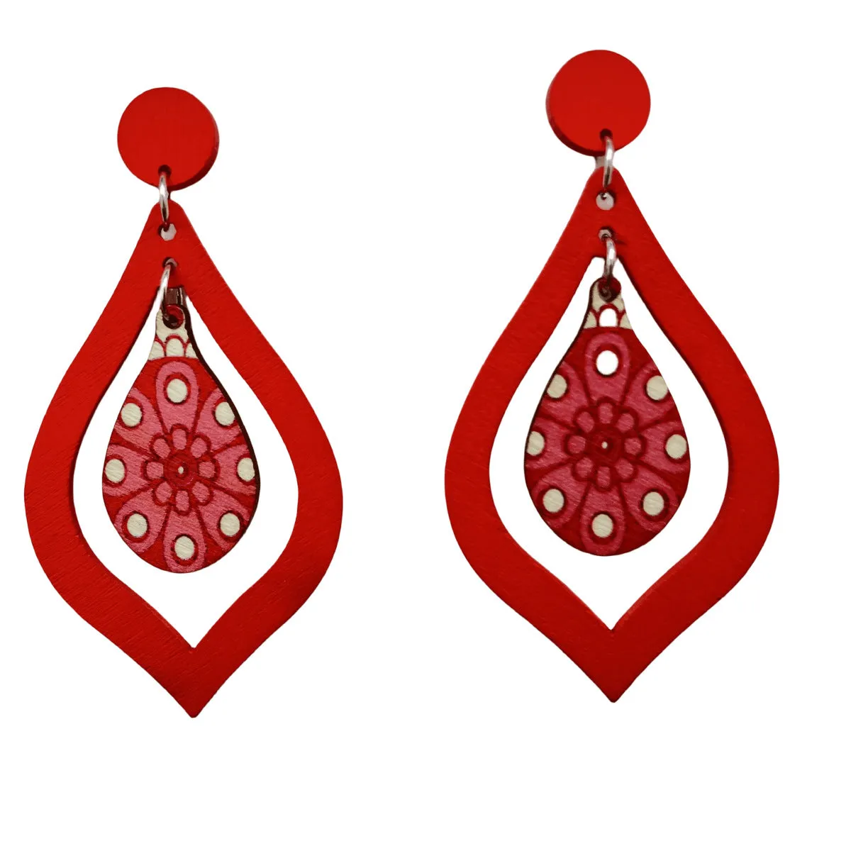 Wholesale Wooden Water Drop Vintage Wooden Earrings